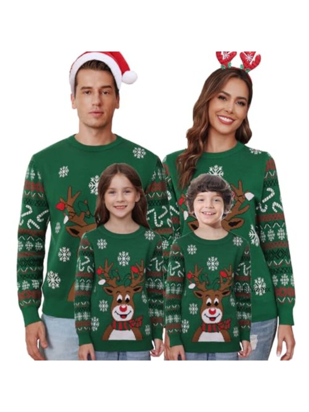 Matching Family Christmas Sweaters Couple Ugly Holiday Knitted Pullover Top